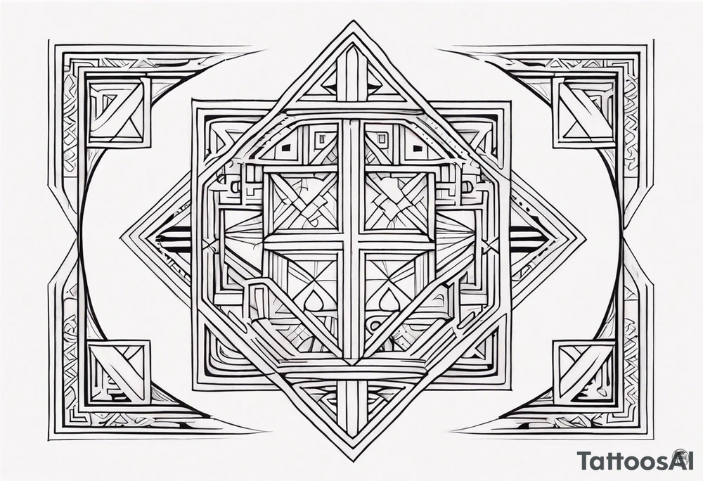 Polynesian geometric neck  tattoo tattoo idea