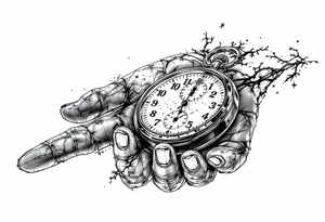 stop watch tattoo back of the palm pointing to 4:20 am tattoo idea