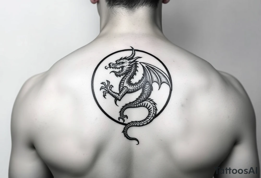a dragon in a circle tattoo idea