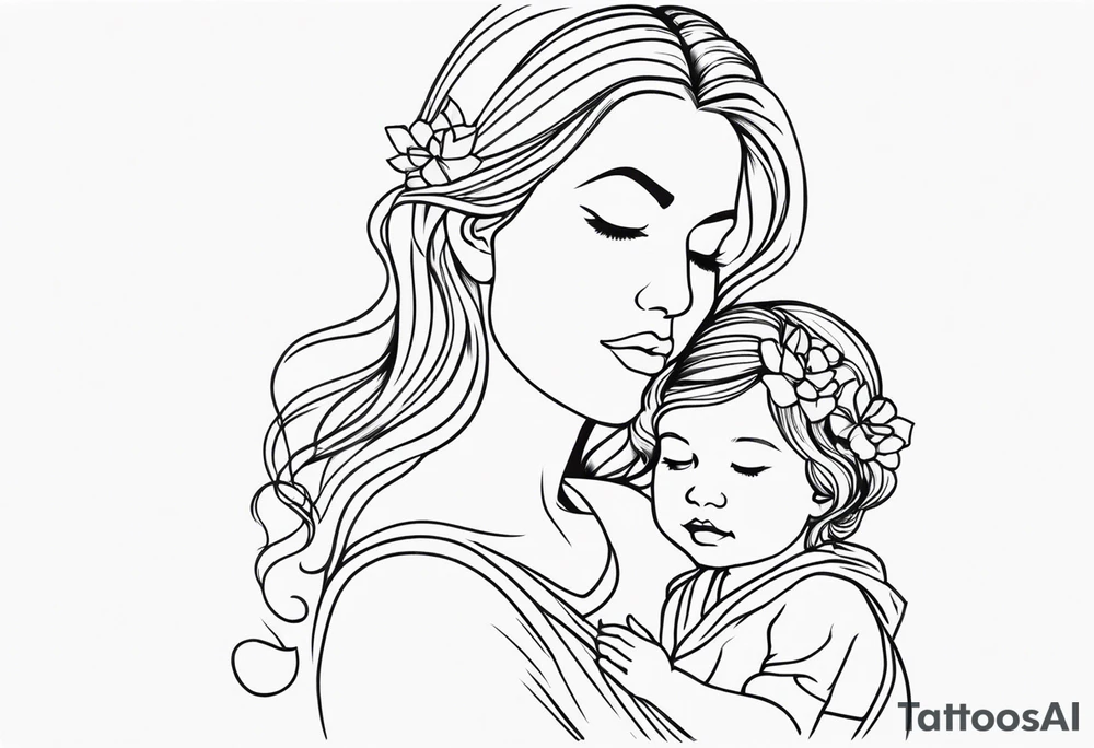 fine line minimalist mother daughter tattoo tattoo idea