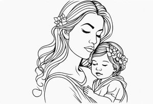 fine line minimalist mother daughter tattoo tattoo idea