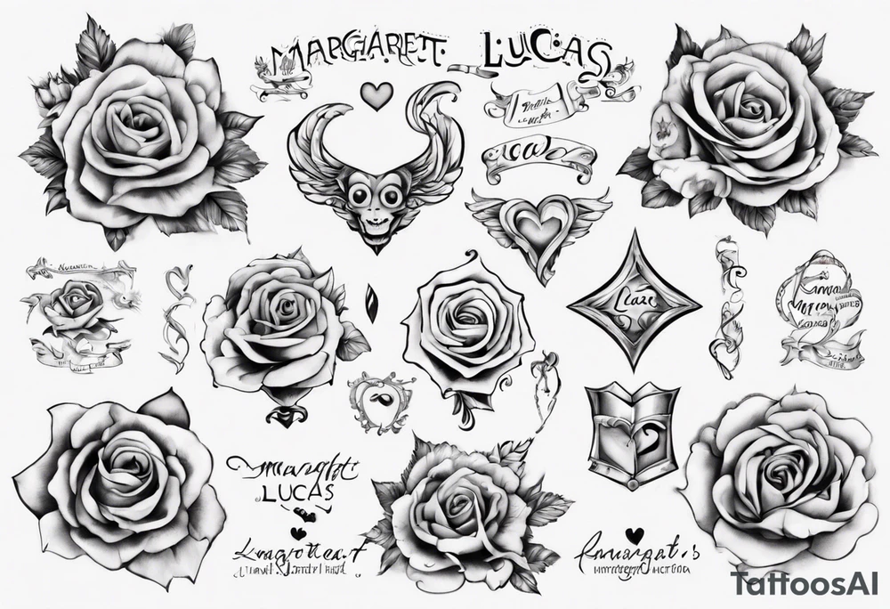 my kids' names: Lucas and Margaret and something that symbolizes love tattoo idea
