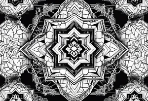 Hexagon linked ice crystal cloud tattoo idea