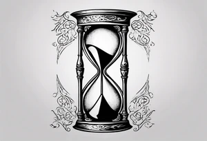 an hourglass with filagree tattoo idea