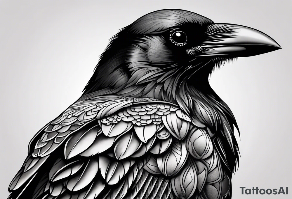 head of a crow tattoo idea