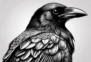 head of a crow tattoo idea