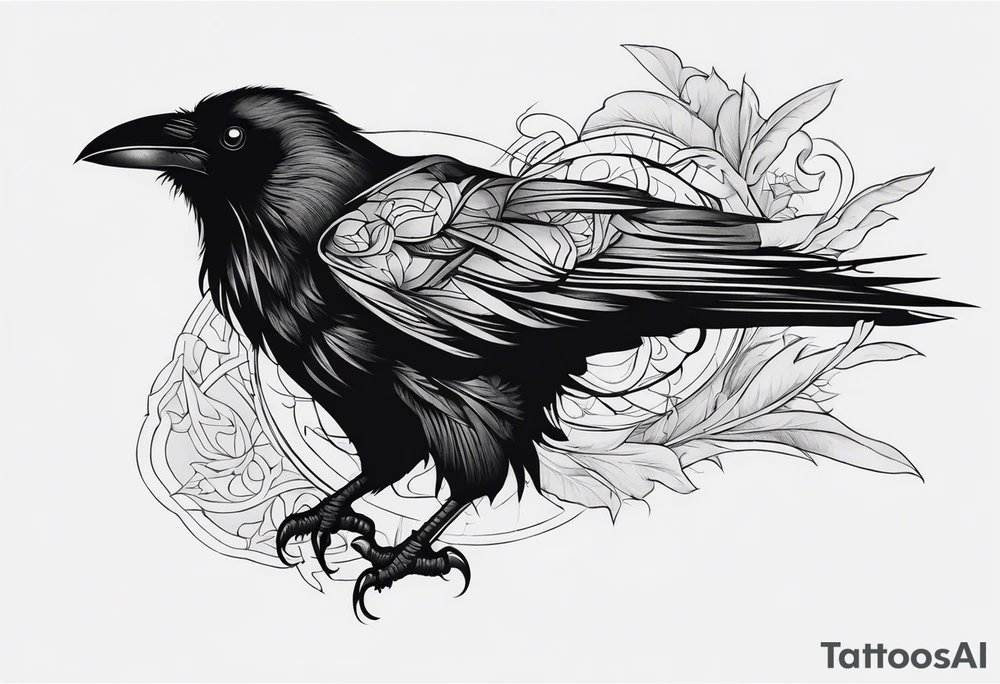 a black raven tattoo idea