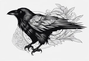 a black raven tattoo idea