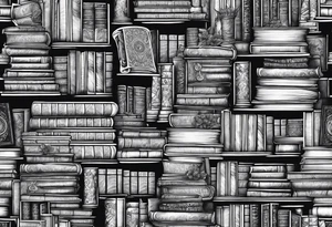 A stack of fantasy books tattoo idea