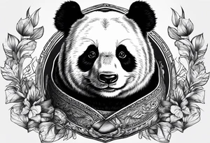 Panda fumando cigarro tattoo idea