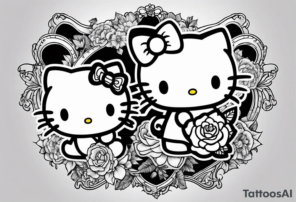 Scary hello kitty tattoo idea