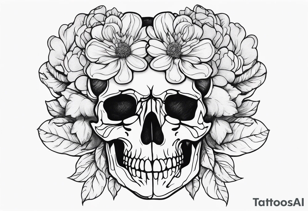 Flower and brain tattoo idea