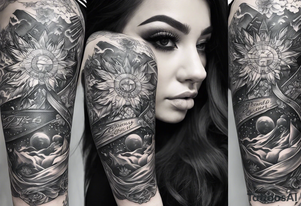 Sleeve with bible verses tattoo idea