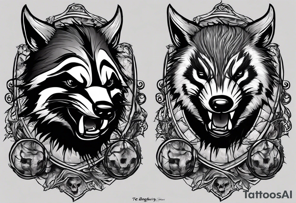 Draw me psychopath Badger/Gladiator with aggressive full body, killer face with a scary smile, very long nails and he attacks like a Bloody Assassin to us and also, he has very deadly looking. He fights with his nails. Everybody scares after their first sight. Give me horror type Badger Tattoo. I want to see his Realistic full body. tattoo idea
