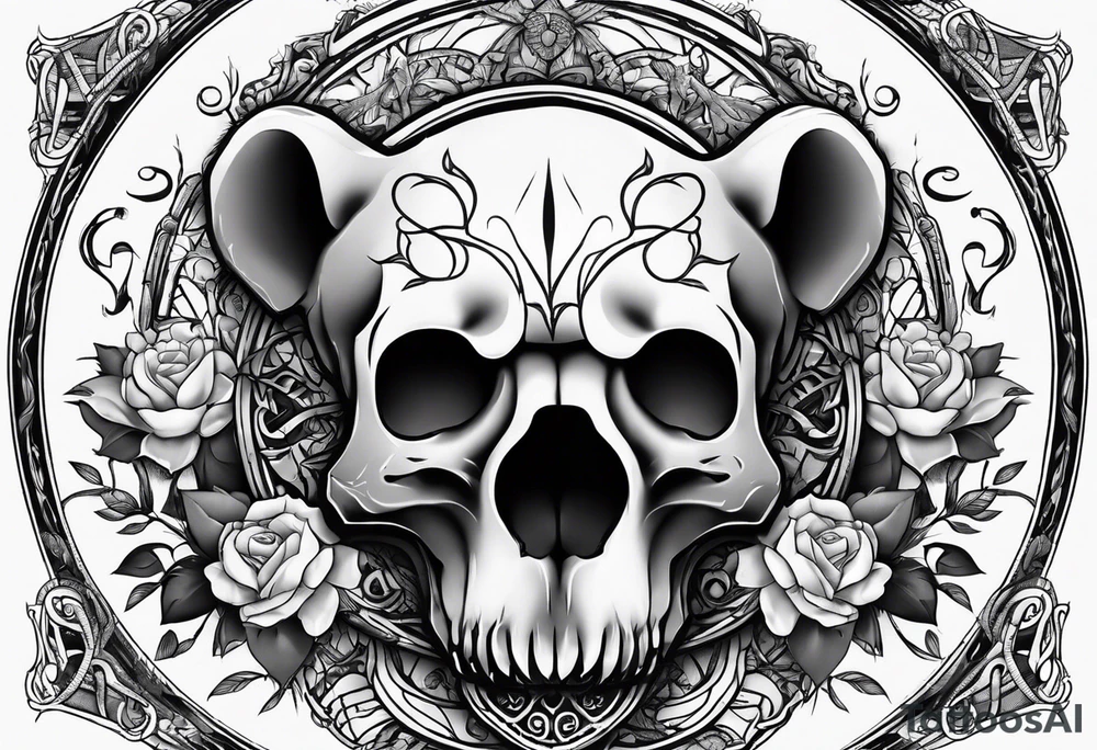 Bear skull utilizing the infinity symbol tattoo idea