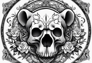 Bear skull utilizing the infinity symbol tattoo idea