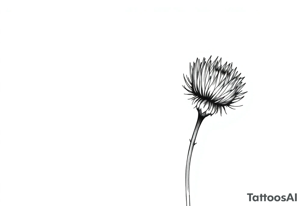 thistle minimalist tattoo idea