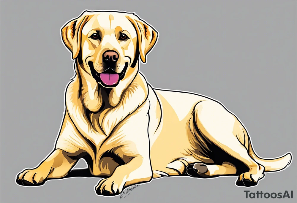 One happy light colored yellow labrador retriever. tattoo idea One happy light colored yellow labrador retriever. tattoo idea