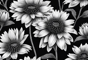 Powerful realistic Indian blanket flower tattoo idea