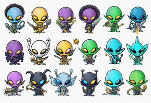 Alien with a sword tattoo idea