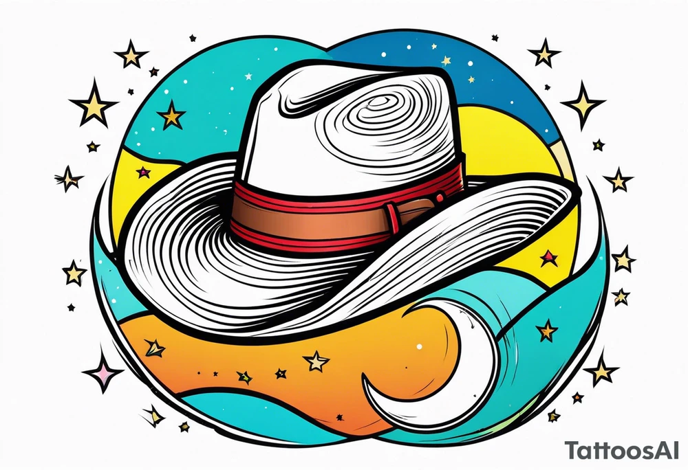Cowboy hat and a moon tattoo idea