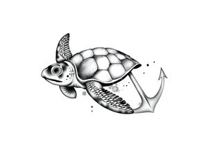 God Neptune, turtle, anchor tattoo idea