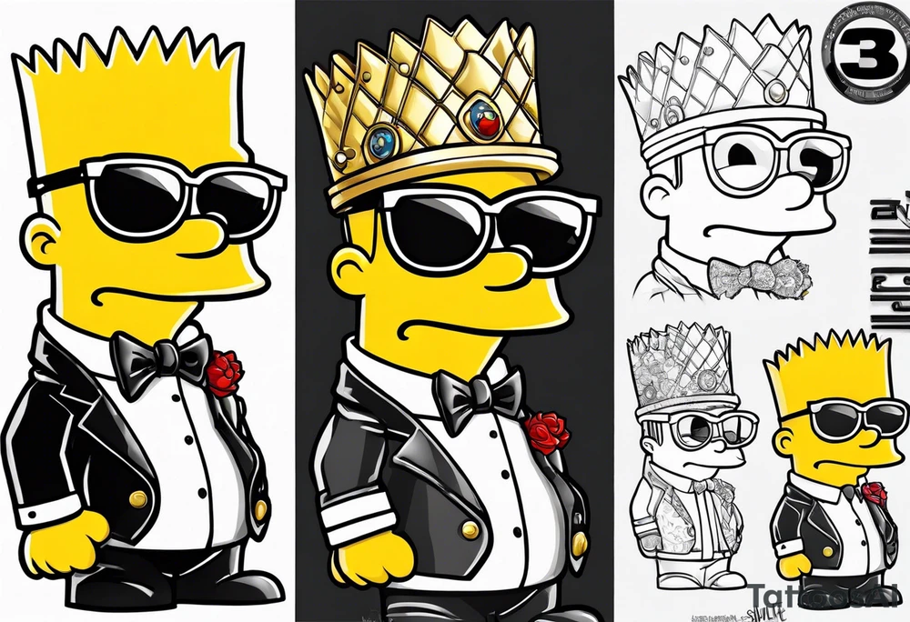 Bart simpson like scarface tattoo idea