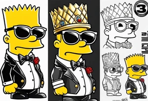 Bart simpson like scarface tattoo idea