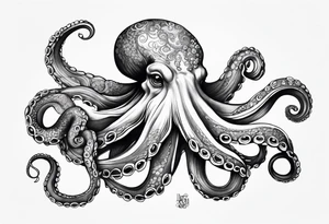 Octopus peaceful waves tattoo idea