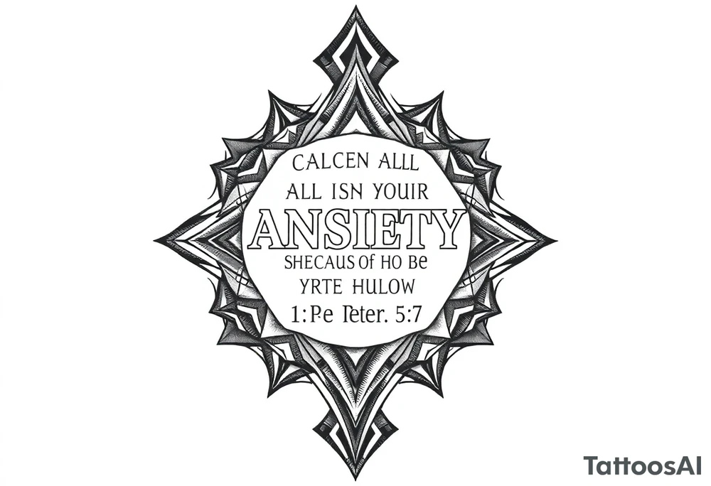 cast all your anxiety on him because he cares for you"  1 peter 5:7 tattoo idea