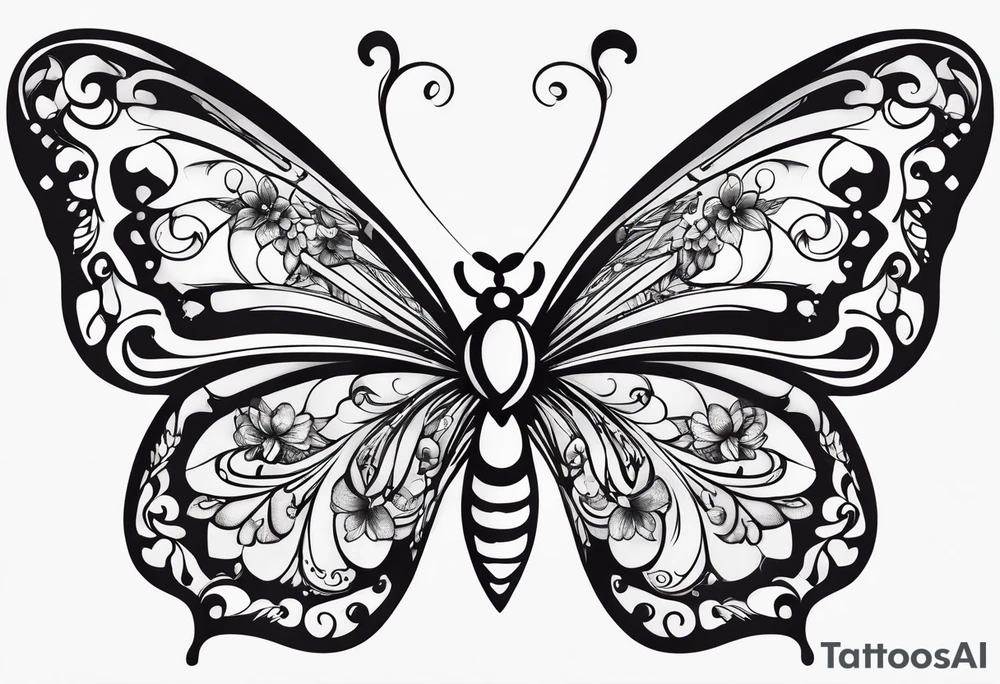dainty, butterfly whimsical tattoo idea