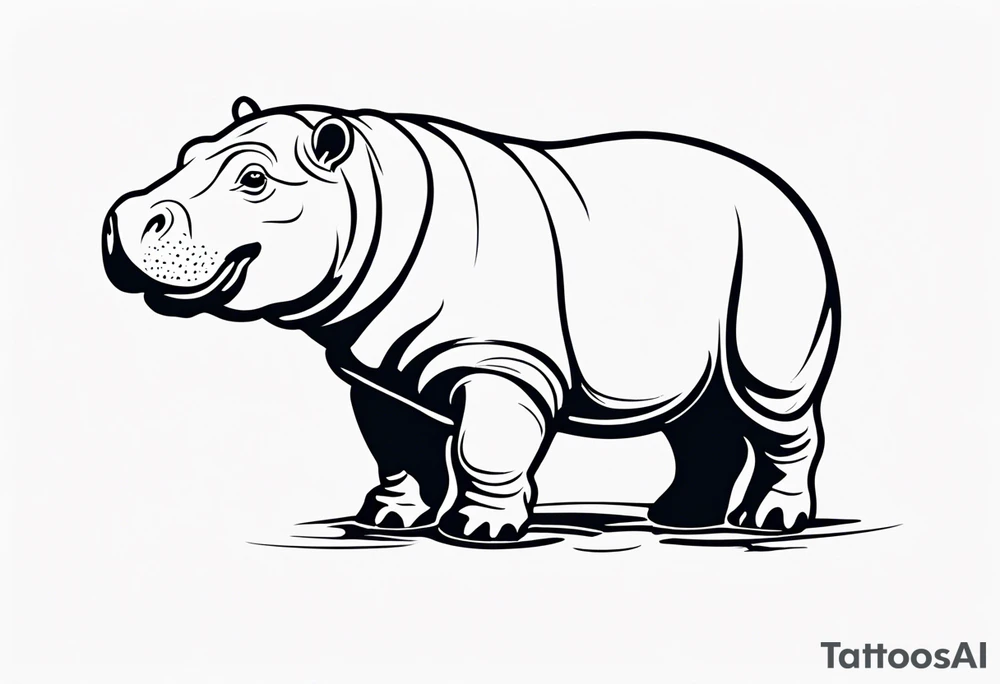 Baby hippo tattoo idea