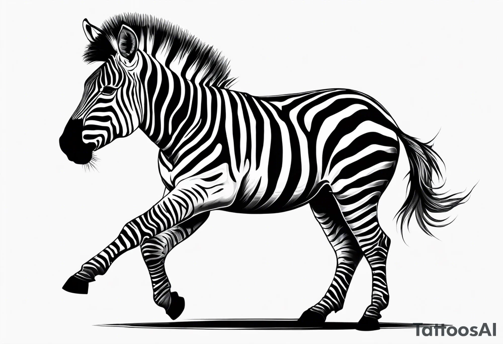 Aggressive zebra angry and in attack mode tattoo idea