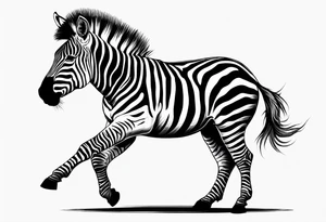 Aggressive zebra angry and in attack mode tattoo idea