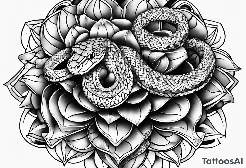 gemstone snake crystal body tattoo idea