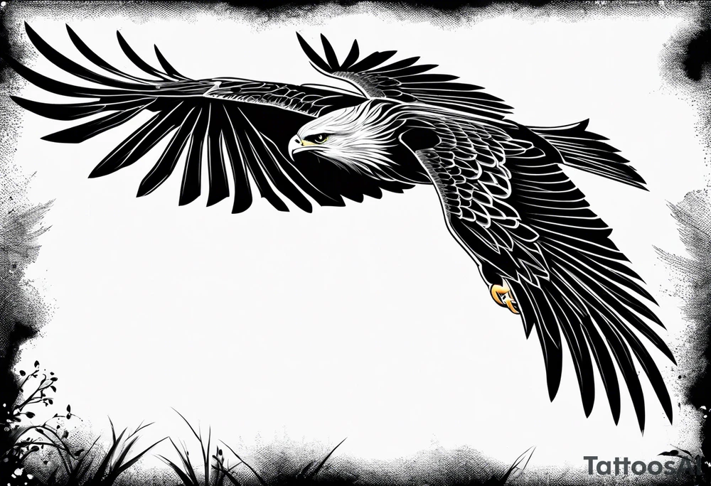 Black kite. Soft. Small. Child like. Environmental elements tattoo idea