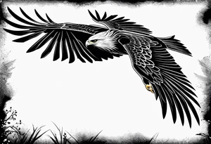 Black kite. Soft. Small. Child like. Environmental elements tattoo idea