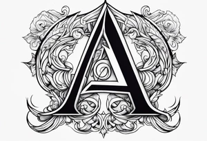Letter A with fire tattoo idea