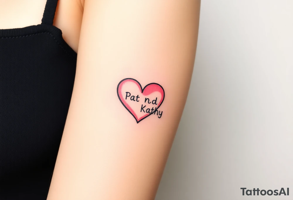 heart.  Somewhere has names pat and kathy tattoo idea