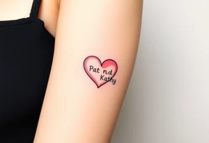 heart.  Somewhere has names pat and kathy tattoo idea