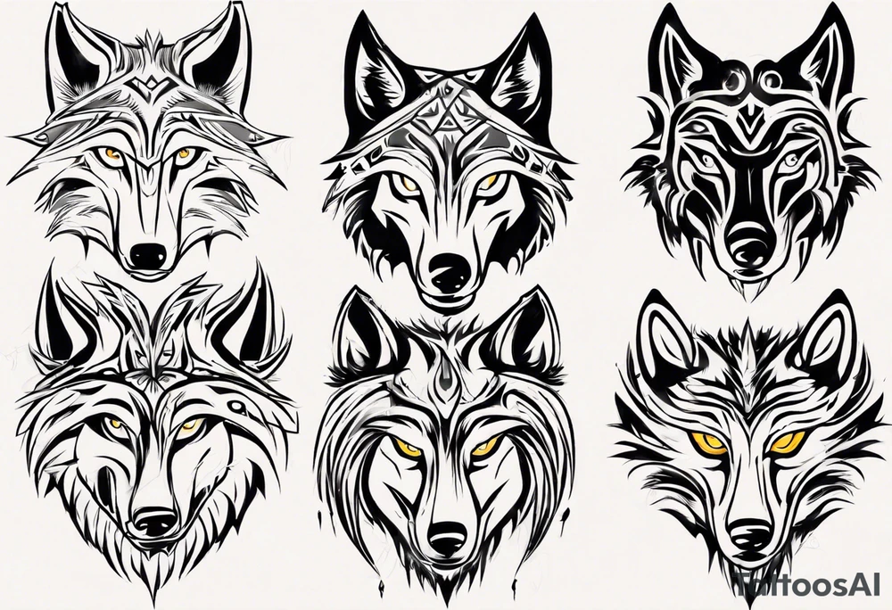 wolfs head tattoo idea