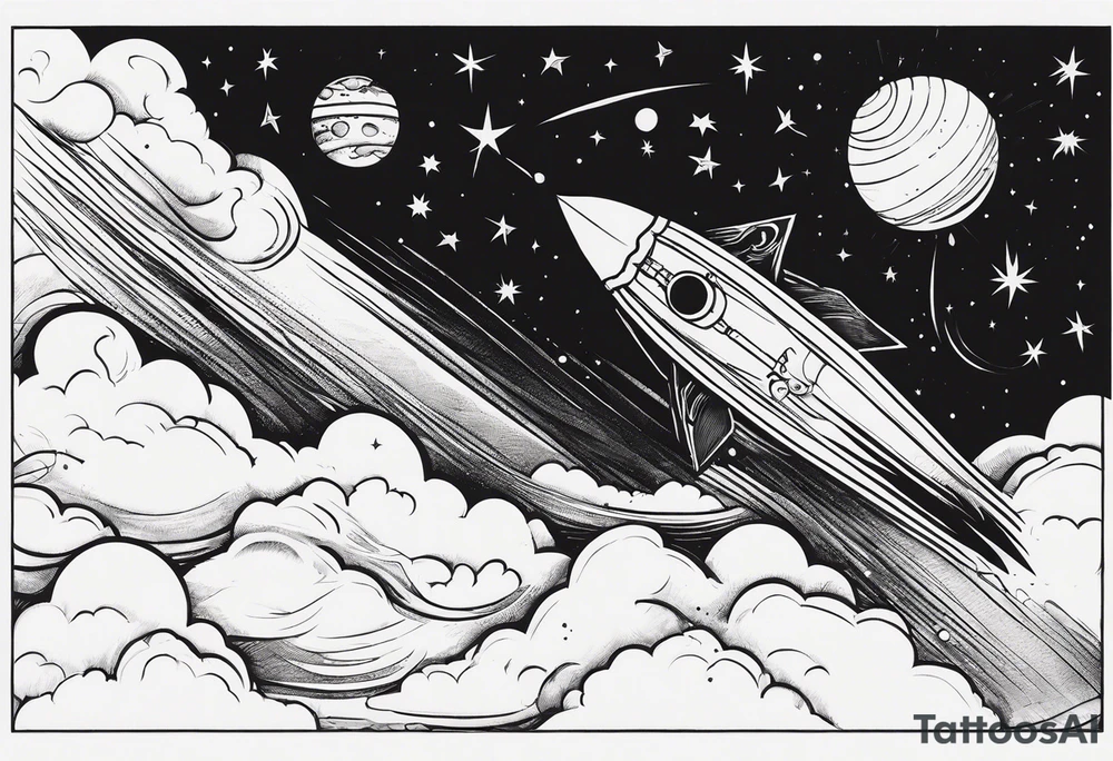 comets across the sky tattoo idea