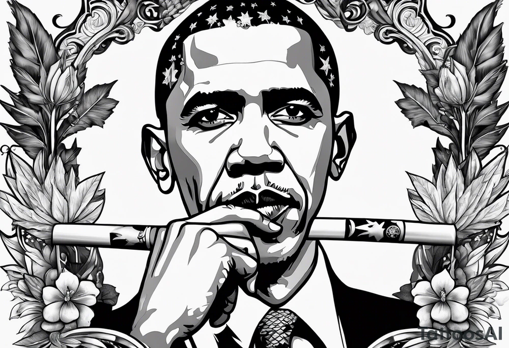 obama smoking weed tattoo idea