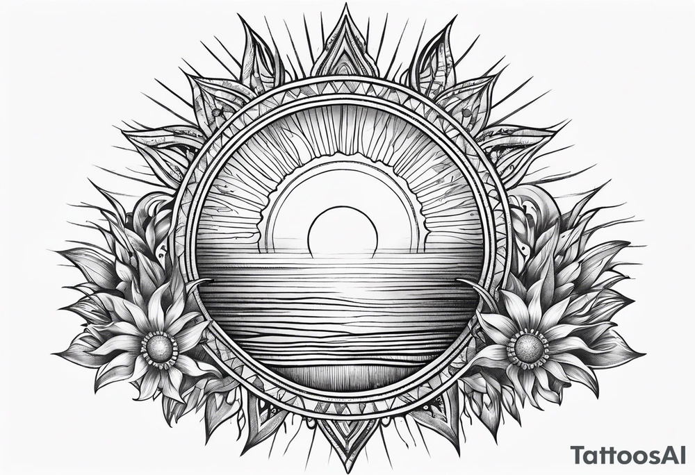 sun rays tattoo idea