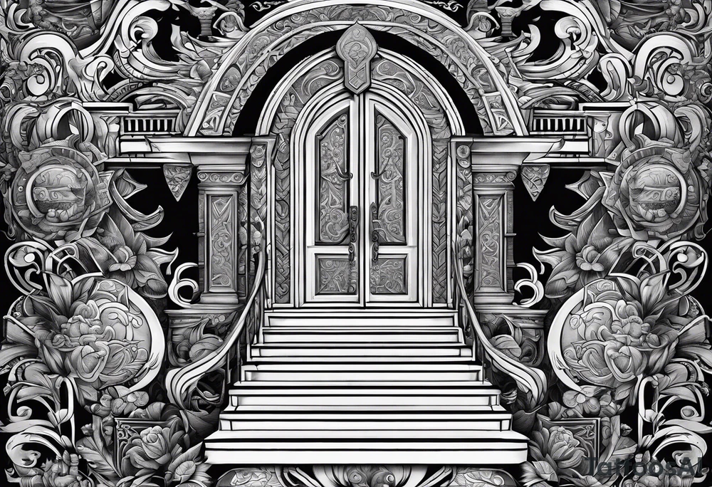 The Viking is at the bottom of the stairs that lead to the gate to Valhalla. tattoo idea