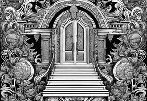 The Viking is at the bottom of the stairs that lead to the gate to Valhalla. tattoo idea