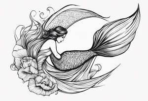 Draw me a nice magical mermaid fish tail tattoo idea