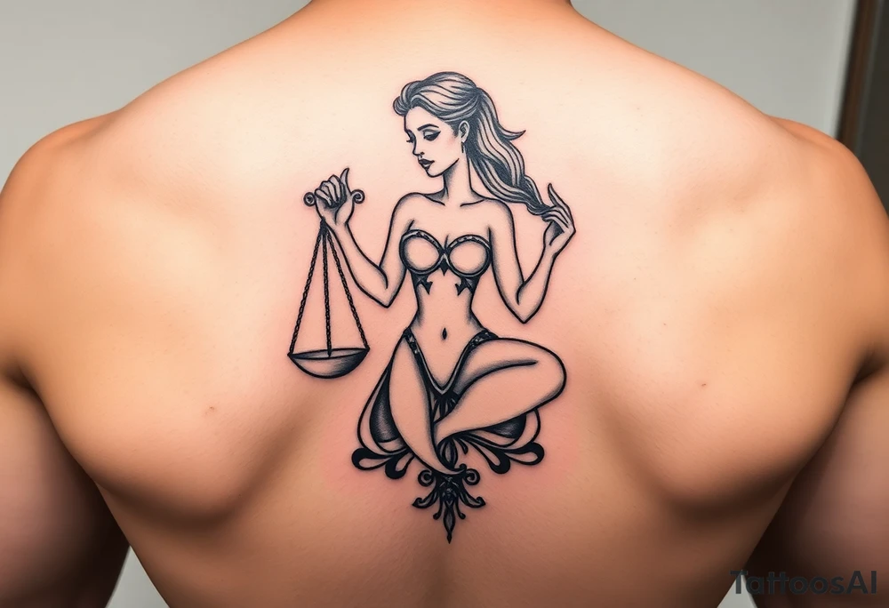 lady libra in words tattoo idea