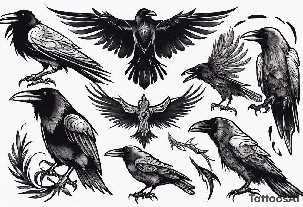 Raven tattoo idea