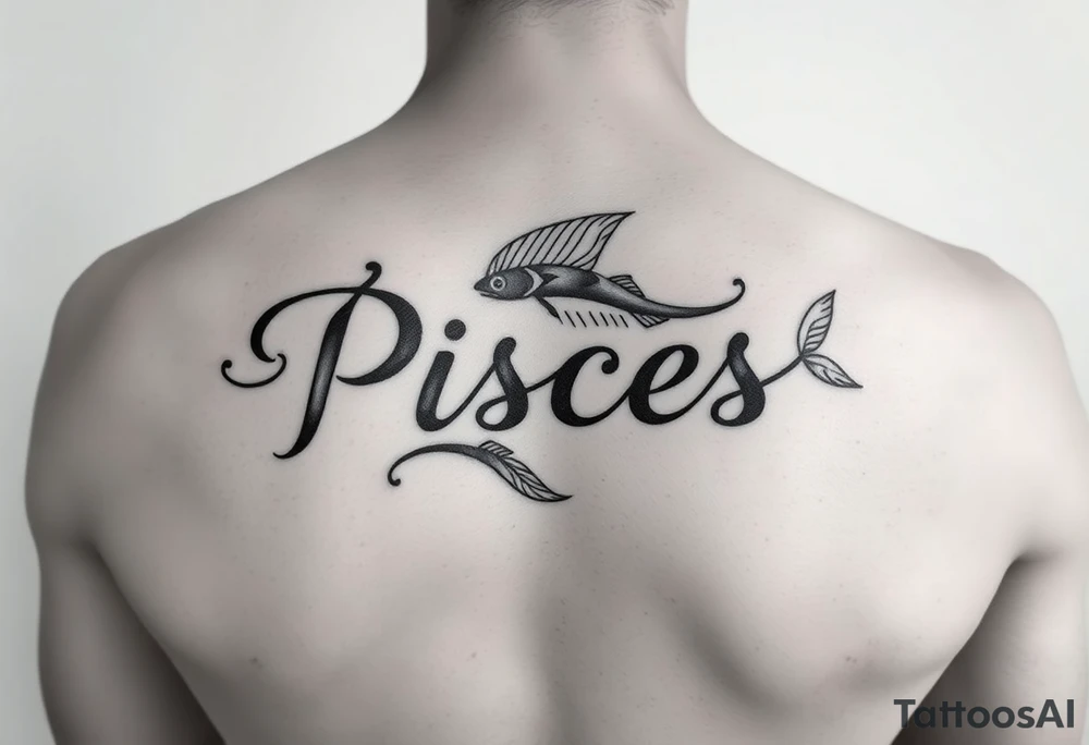 From the word “Pisces” around the word female characteristics of the zodiac girly tattoo idea